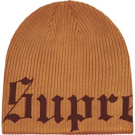 Supreme Old English Printed Beanie Tan