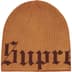 Supreme Old English Printed Beanie - Tan (front)