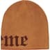 Supreme Old English Printed Beanie - Tan (front)