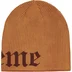 Supreme Old English Printed Beanie - Tan (front)