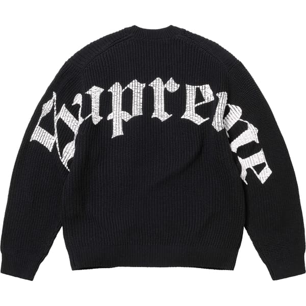 Supreme Old English Printed Sweater - Black (front)