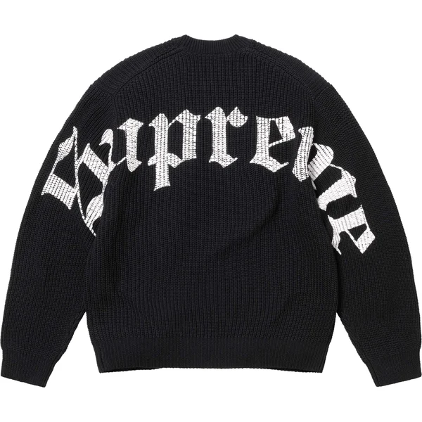 Supreme Old English Printed Sweater - Black (front)