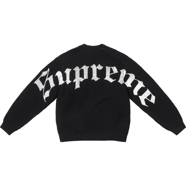 Supreme Old English Printed Sweater - Black (front)