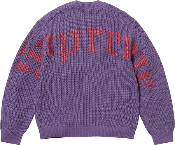 Supreme Old English Printed Sweater - Purple (front)
