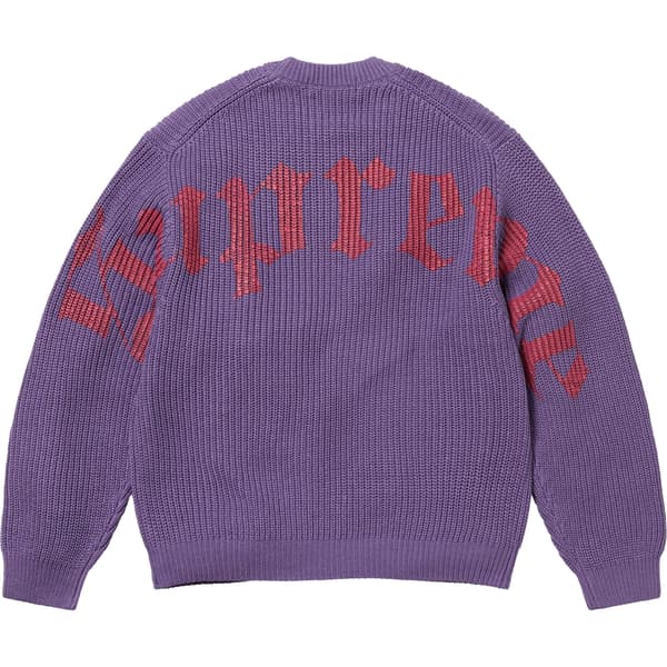 Supreme Old English Printed Sweater - Purple (front)