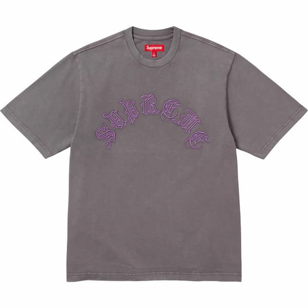 Supreme Old English S/S Top - Dark Grey (front)