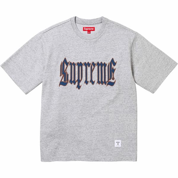 Supreme Old English S/S Top - Heather Grey (front)