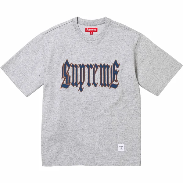 Supreme Old English S/S Top - Heather Grey (front)