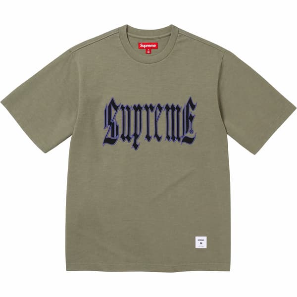 Supreme Old English S/S Top - Olive (front)