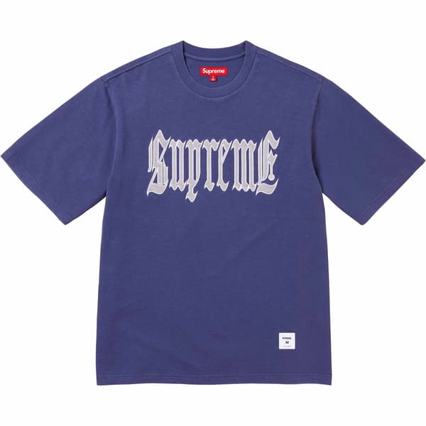 Supreme Old English S/S Top - Washed Navy (front)