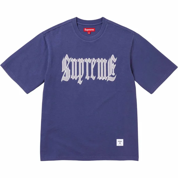 Supreme Old English S/S Top - Washed Navy (front)