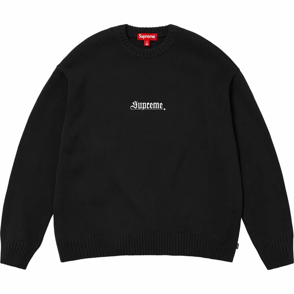 Supreme Old English Sweater - Black (front)