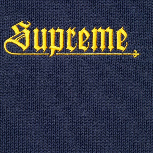 Supreme Old English Sweater - Navy (front)