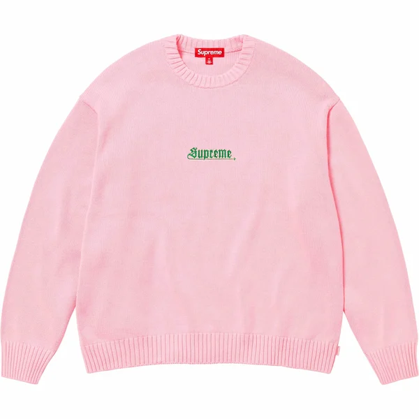 Supreme Old English Sweater - Pink (front)