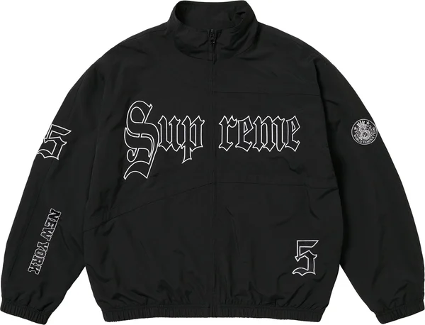 Supreme Old English Track Jacket - Black (front)