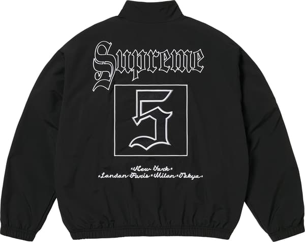 Supreme Old English Track Jacket - Black (front)