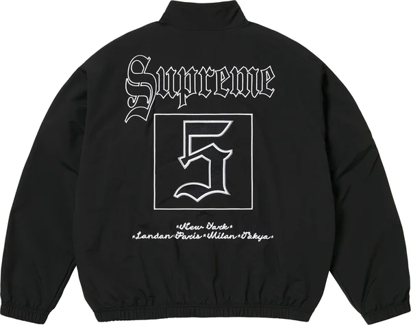 Supreme Old English Track Jacket - Black (front)