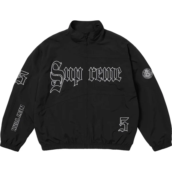 Supreme Old English Track Jacket - Black (front)