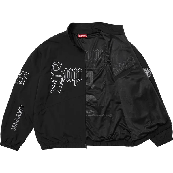 Supreme Old English Track Jacket - Black (front)