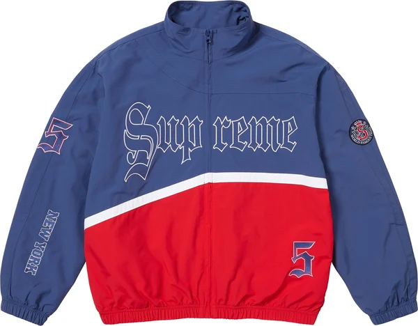 Supreme Old English Track Jacket - Light Navy (front)