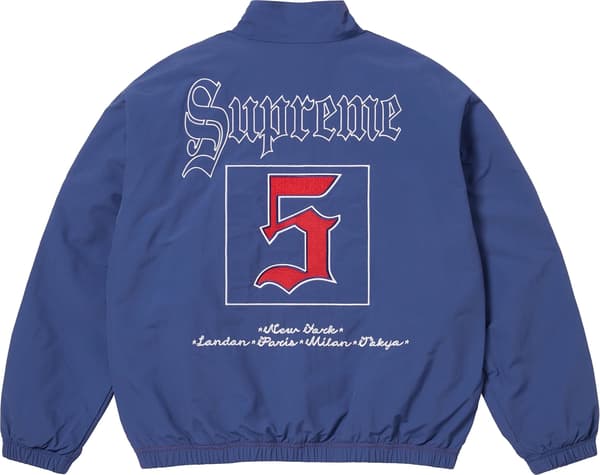 Supreme Old English Track Jacket - Light Navy (front)