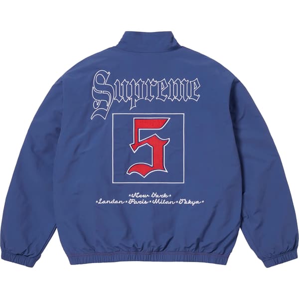 Supreme Old English Track Jacket - Light Navy (front)