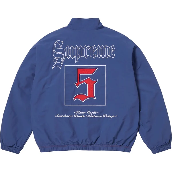 Supreme Old English Track Jacket - Light Navy (front)