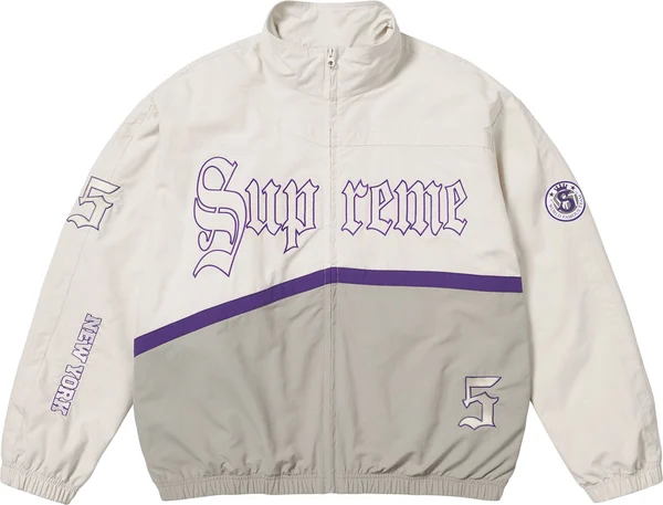 Supreme Old English Track Jacket - White (front)