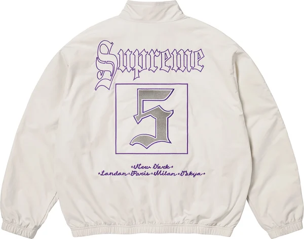 Supreme Old English Track Jacket - White (front)