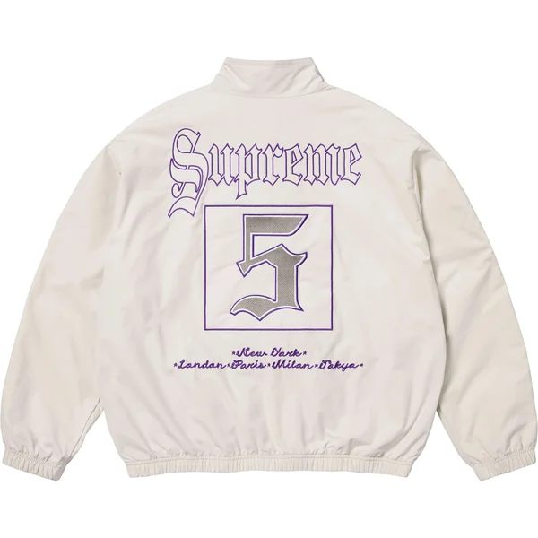 Supreme Old English Track Jacket - White (front)