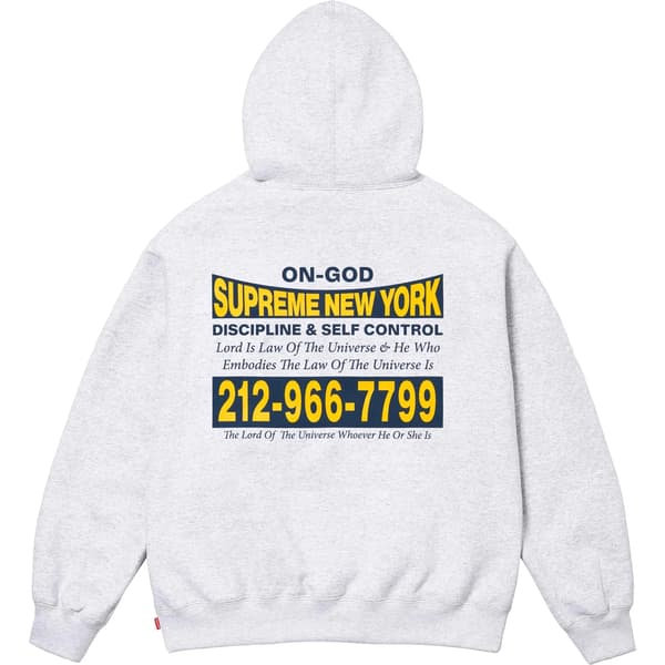 Supreme On God Hooded Sweatshirt - Ash Grey (front)