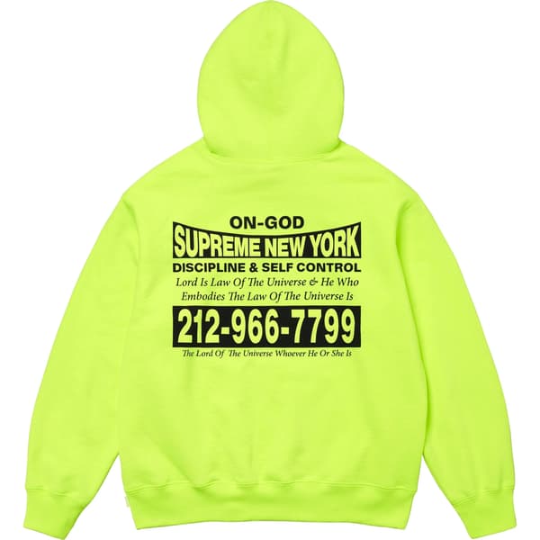 Supreme On God Hooded Sweatshirt - Bright Yellow (front)