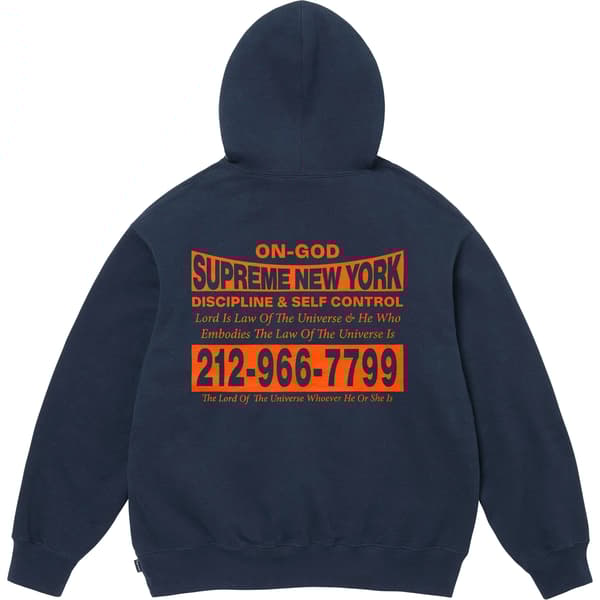 Supreme On God Hooded Sweatshirt - Navy (front)