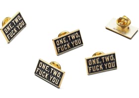 Supreme One Two Fuck You Pin Gold