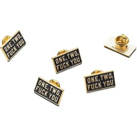 Supreme One Two Fuck You Pin Gold