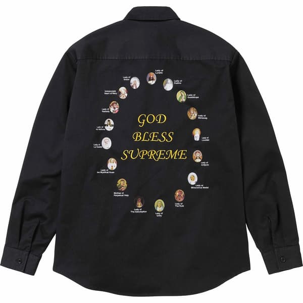 Supreme Our Lady Work Shirt - Black (front)