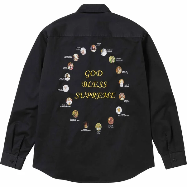 Supreme Our Lady Work Shirt - Black (front)