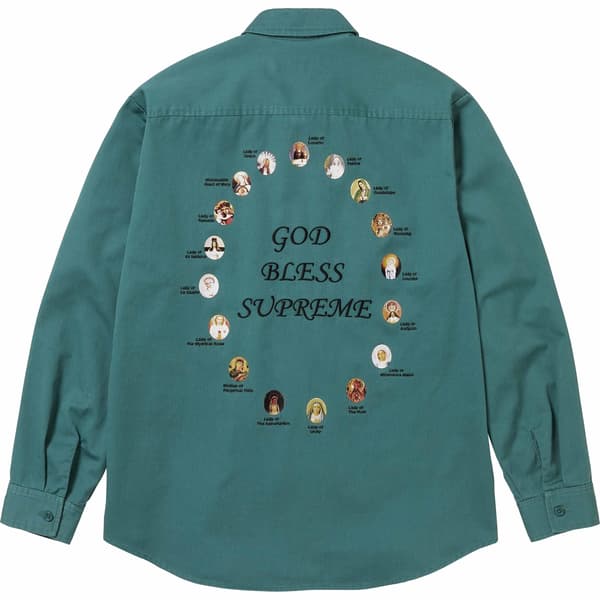 Supreme Our Lady Work Shirt - Work Green (front)