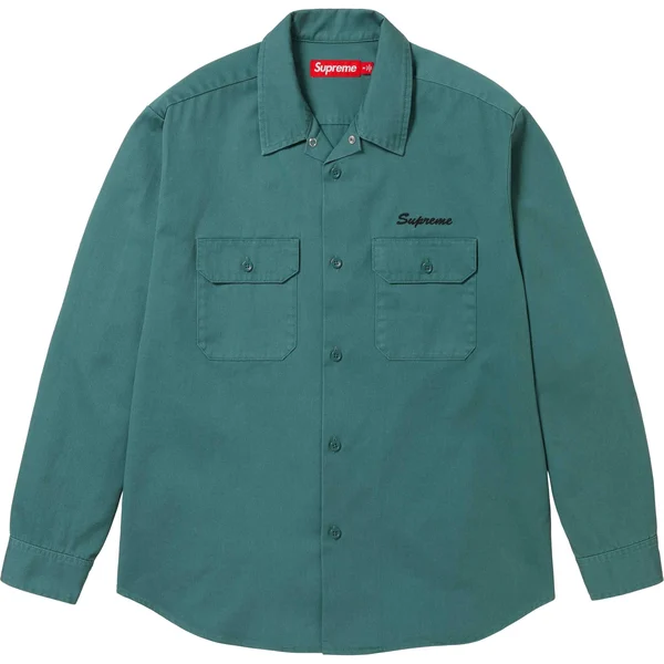 Supreme Our Lady Work Shirt - Work Green (front)