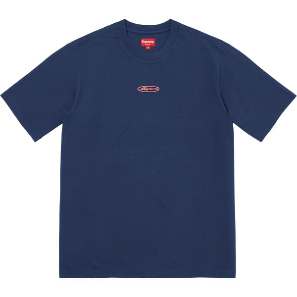 Supreme Oval Logo S/S Top - Navy (front)