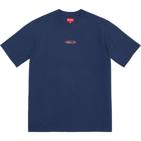Supreme Oval Logo S/S Top - Navy (front)