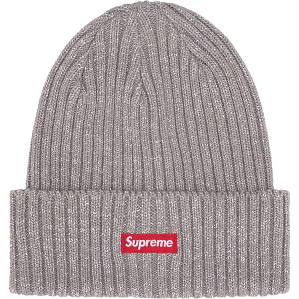 Supreme Overdyed Beanie - Metallic Silver (front)