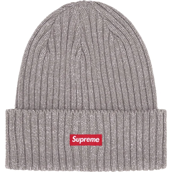 Supreme Overdyed Beanie - Metallic Silver (front)