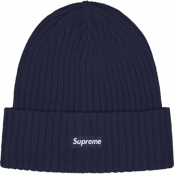 Supreme Overdyed Beanie - Navy (front)