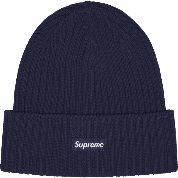 Supreme Overdyed Beanie - Navy (front)