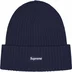 Supreme Overdyed Beanie - Navy (front)