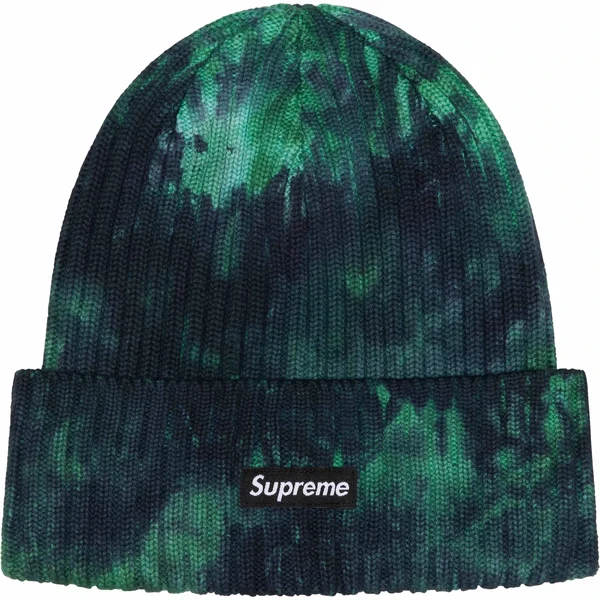 Supreme Overdyed Beanie - Splatter Green (front)