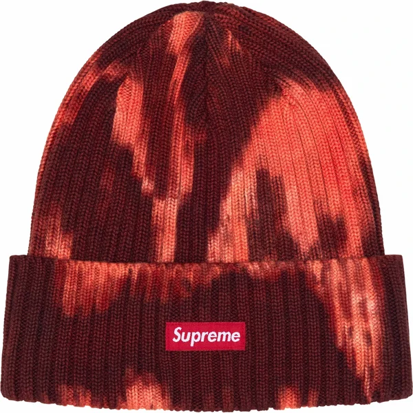 Supreme Overdyed Beanie - Splatter Red (front)