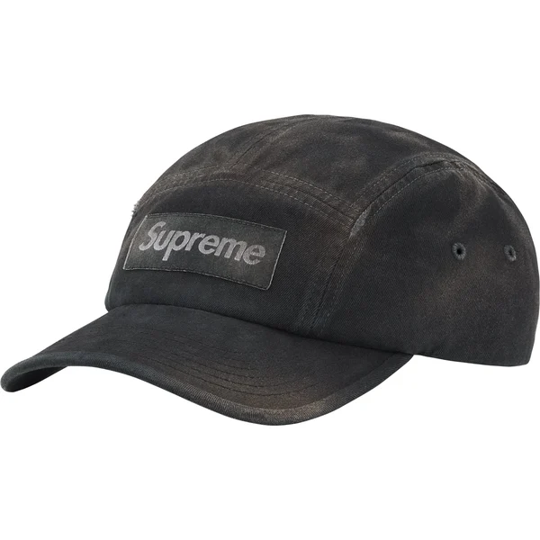 Supreme Overdyed Camp Cap - Black (front)