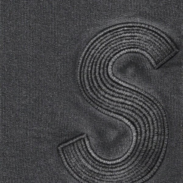 Supreme Overdyed S Logo Hooded Sweatshirt - Black (front)